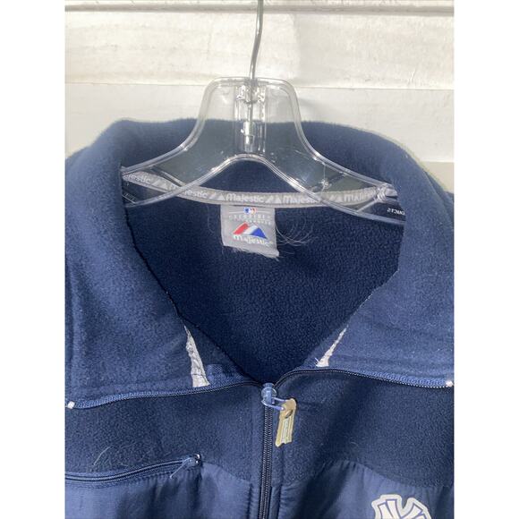 New York Yankees MLB MAJESTIC Navy Full Zip Fleece Nylon Jacket X-Large - Picture 2 of 8